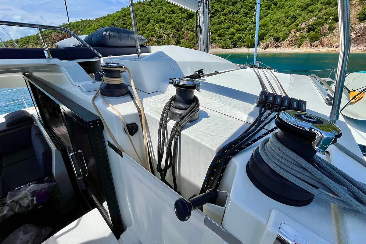 Spindrift, a Fountaine Pajot Elba 45 catamaran at Road Town, British Virgin Islands
