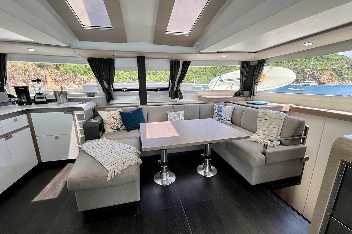 Spindrift, a Fountaine Pajot Elba 45 catamaran at Road Town, British Virgin Islands
