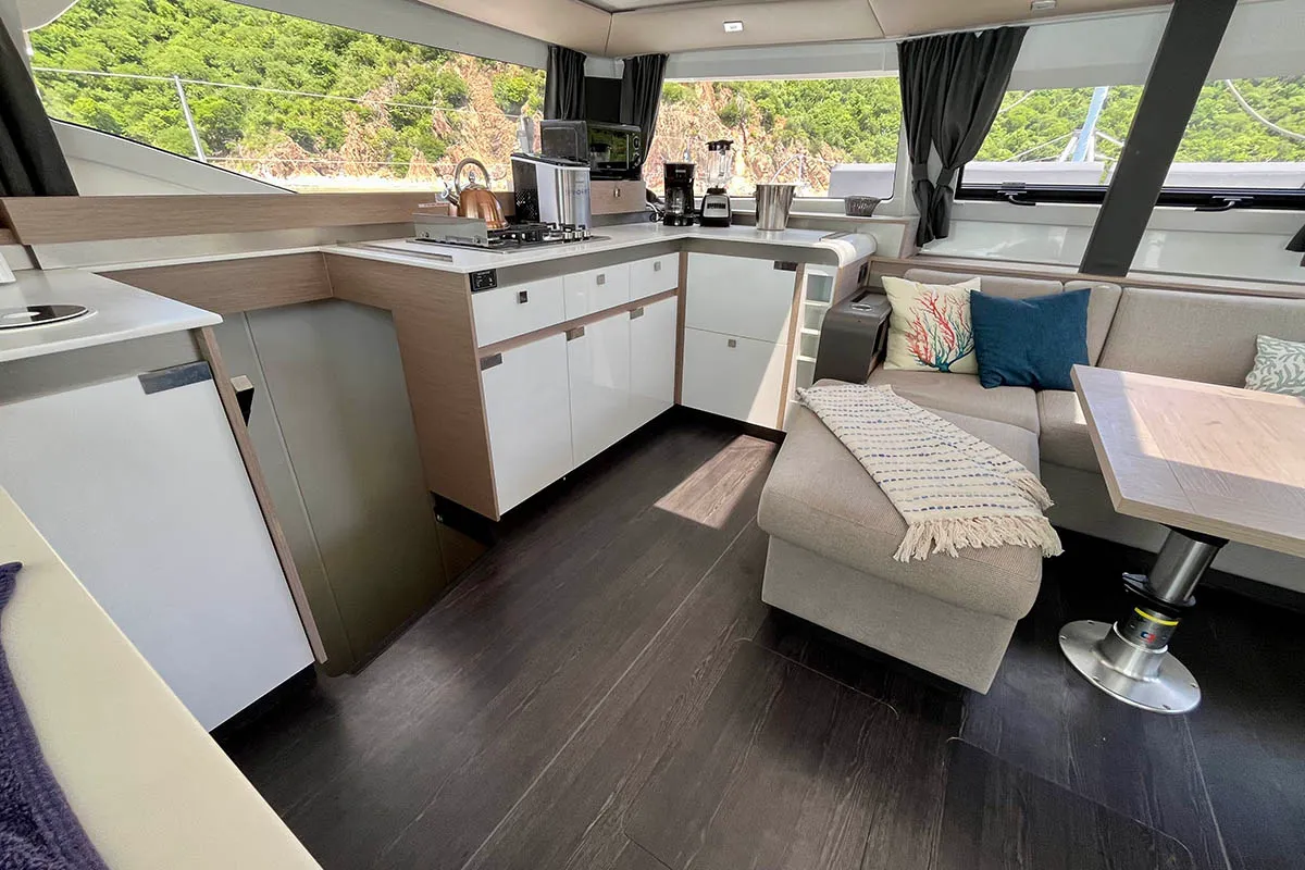 Spindrift, a Fountaine Pajot Elba 45 catamaran at Road Town, British Virgin Islands