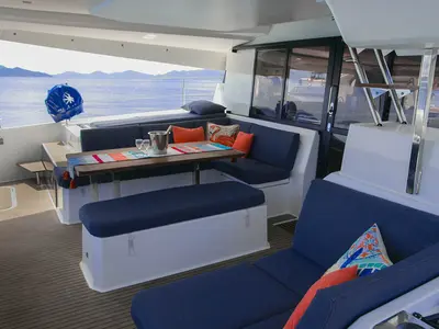 Spindrift, a Fountaine Pajot Elba 45 catamaran at Road Town, British Virgin Islands