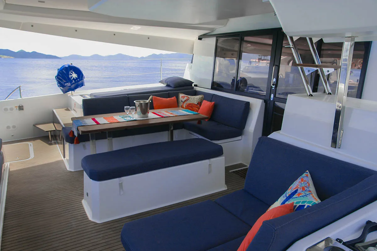 Spindrift, a Fountaine Pajot Elba 45 catamaran at Road Town, British Virgin Islands