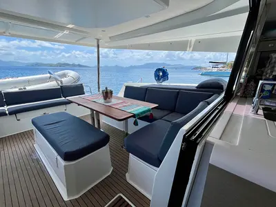 Spindrift, a Fountaine Pajot Elba 45 catamaran at Road Town, British Virgin Islands