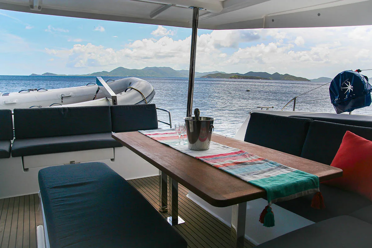 Spindrift, a Fountaine Pajot Elba 45 catamaran at Road Town, British Virgin Islands