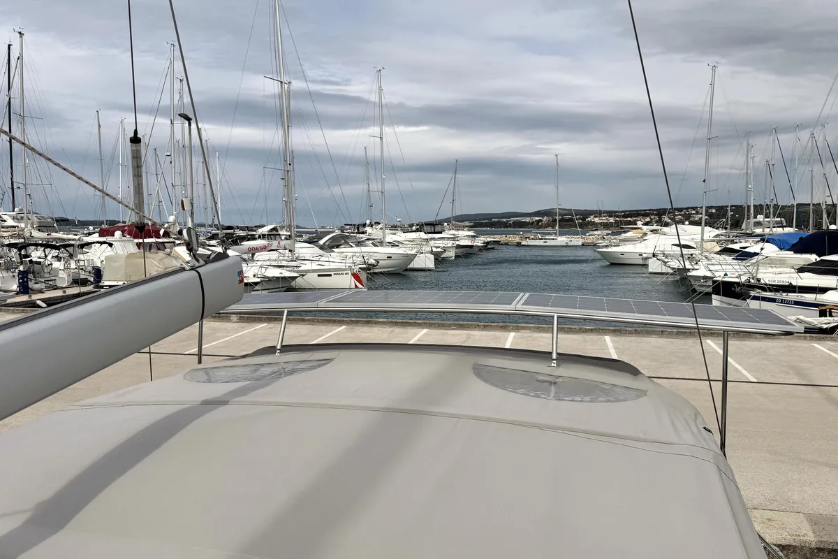 Exterior view of Artemis, a Beneteau Oceanis 46.1 sailboat at Općina Rogoznica, Croatia