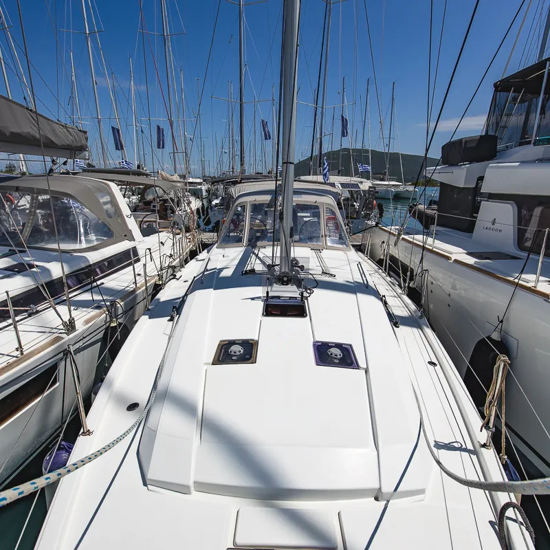 Exterior view of Peace, a Beneteau Oceanis 41.1 sailboat at Municipal Unit of Lefkada, Greece