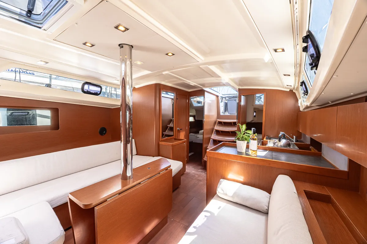 Salon of Peace, a Beneteau Oceanis 41.1 sailboat at Municipal Unit of Lefkada, Greece