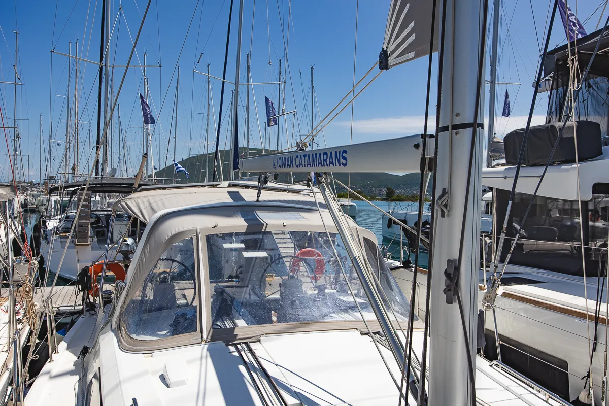 Exterior view of Peace, a Beneteau Oceanis 41.1 sailboat at Municipal Unit of Lefkada, Greece