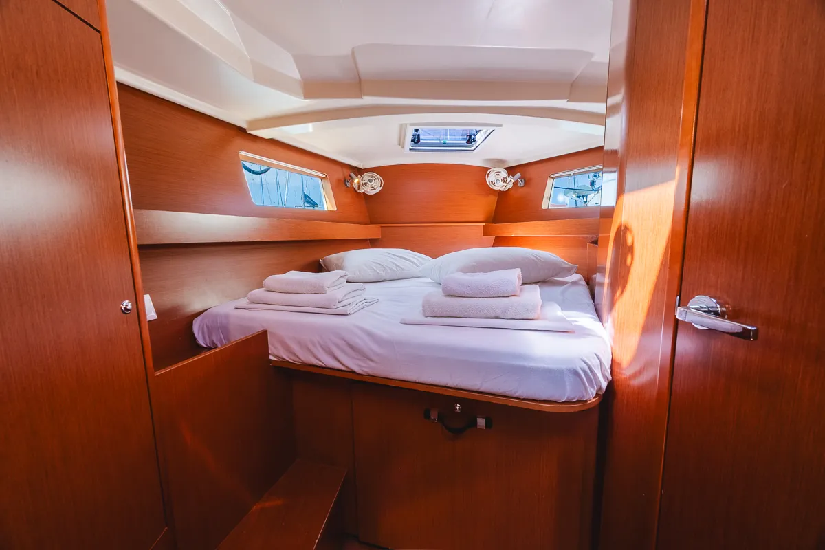 Cabin on Peace, a Beneteau Oceanis 41.1 sailboat at Municipal Unit of Lefkada, Greece