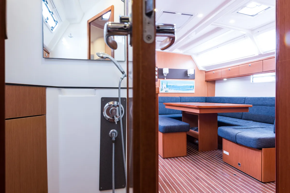 Head on Morning Star, a Bavaria Cruiser 46 sailboat at Nea Peramos, Greece