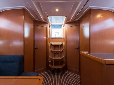 Salon of Morning Star, a Bavaria Cruiser 46 sailboat at Nea Peramos, Greece
