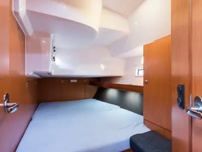 Cabin on Morning Star, a Bavaria Cruiser 46 sailboat at Nea Peramos, Greece