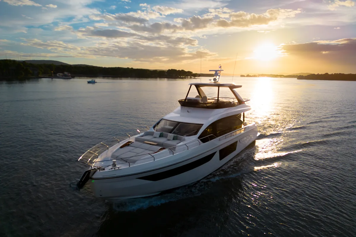 Exterior view of Donna, a Azimut 68E motor yacht at Grad Šibenik, Croatia