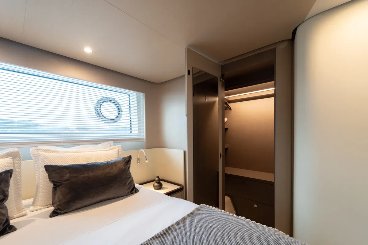 Cabin on Donna, a Azimut 68E motor yacht at Grad Šibenik, Croatia