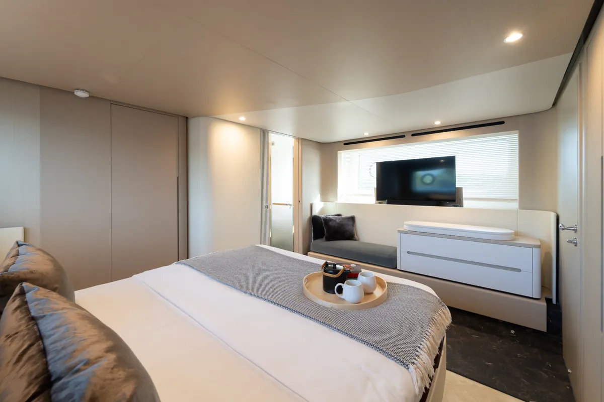Cabin on Donna, a Azimut 68E motor yacht at Grad Šibenik, Croatia