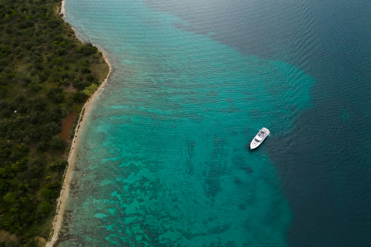 Exterior view of Donna, a Azimut 68E motor yacht at Grad Šibenik, Croatia