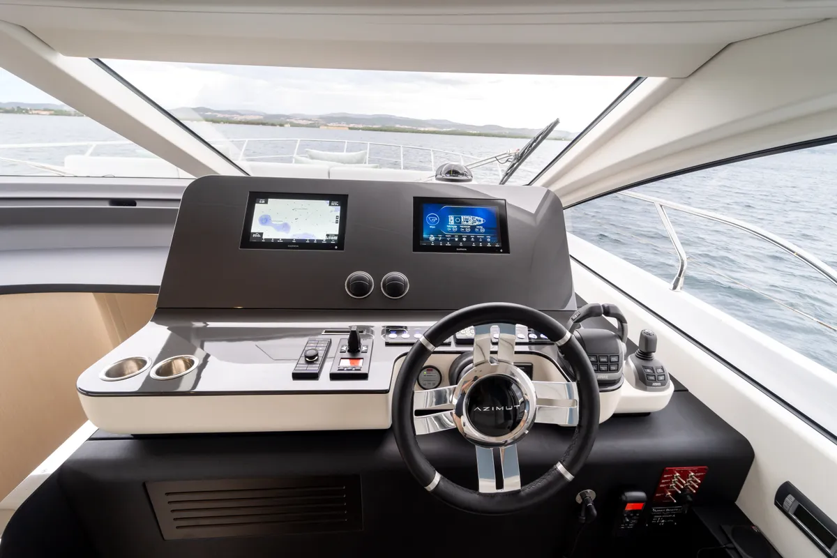 Cockpit of Donna, a Azimut 68E motor yacht at Grad Šibenik, Croatia