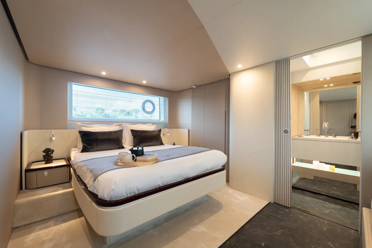 Cabin on Donna, a Azimut 68E motor yacht at Grad Šibenik, Croatia