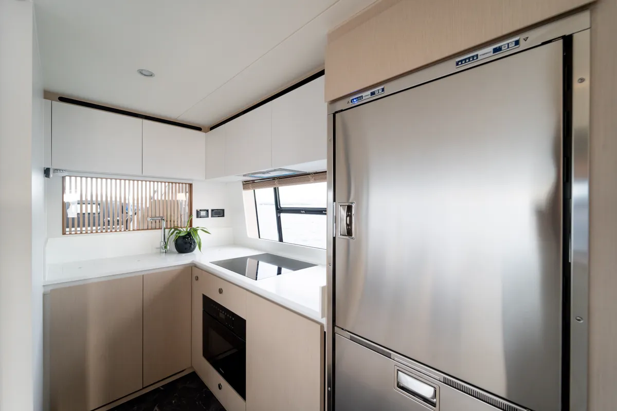Galley of Donna, a Azimut 68E motor yacht at Grad Šibenik, Croatia