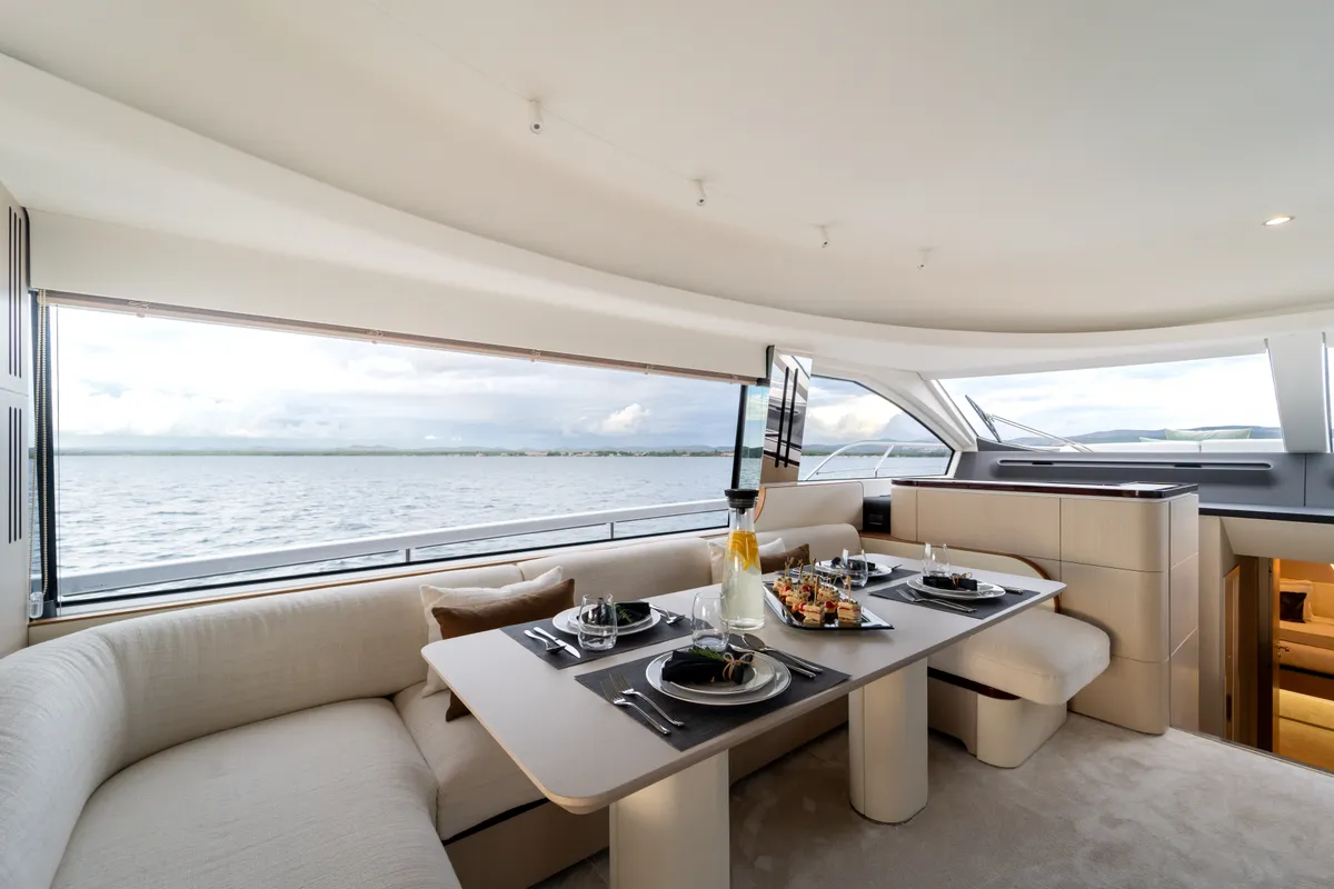Salon of Donna, a Azimut 68E motor yacht at Grad Šibenik, Croatia