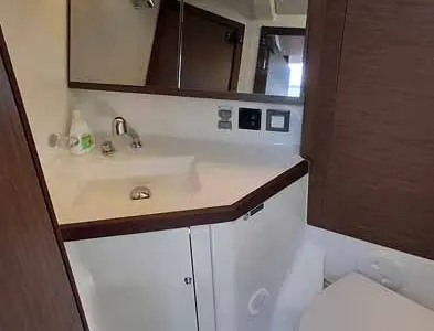 Head on All of you, a Beneteau Oceanis 46.1 sailboat at Tropea, Italy