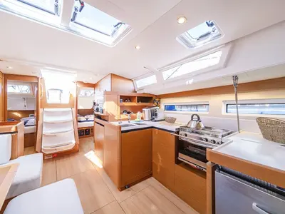 Galley of Baldur, a Jeanneau Sun Odyssey 490 sailboat at Primošten, Croatia