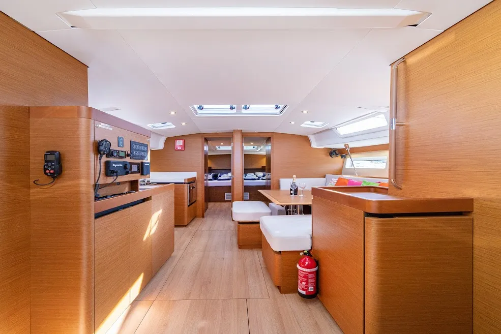 Salon of Baldur, a Jeanneau Sun Odyssey 490 sailboat at Primošten, Croatia