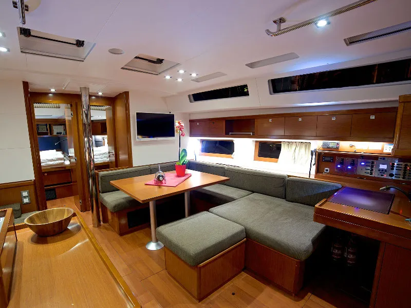 Salon of Antiopa, a Beneteau Oceanis 55 sailboat at Grad Kaštela, Croatia