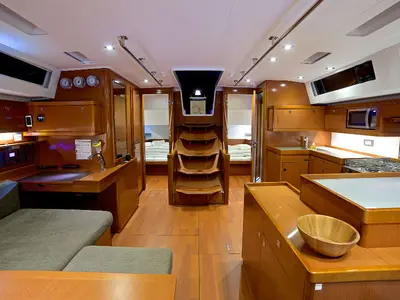 Salon of Antiopa, a Beneteau Oceanis 55 sailboat at Grad Kaštela, Croatia