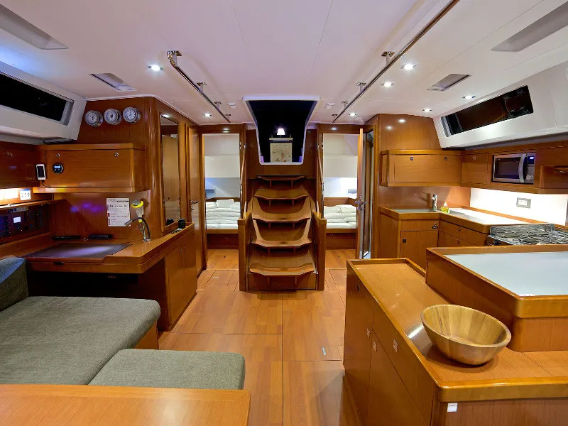 Salon of Antiopa, a Beneteau Oceanis 55 sailboat at Grad Kaštela, Croatia