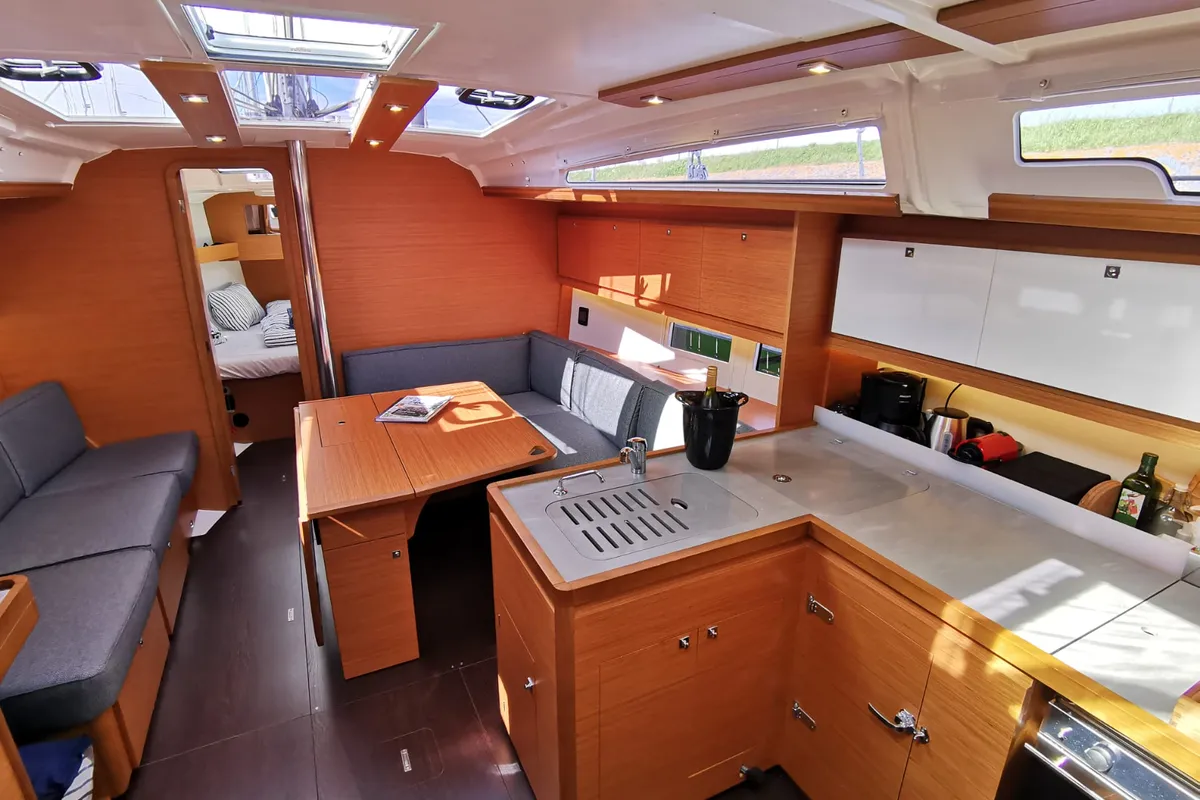 Galley of Antares, a Dufour 390 Grand Large sailboat at Nieuwpoort, Belgium