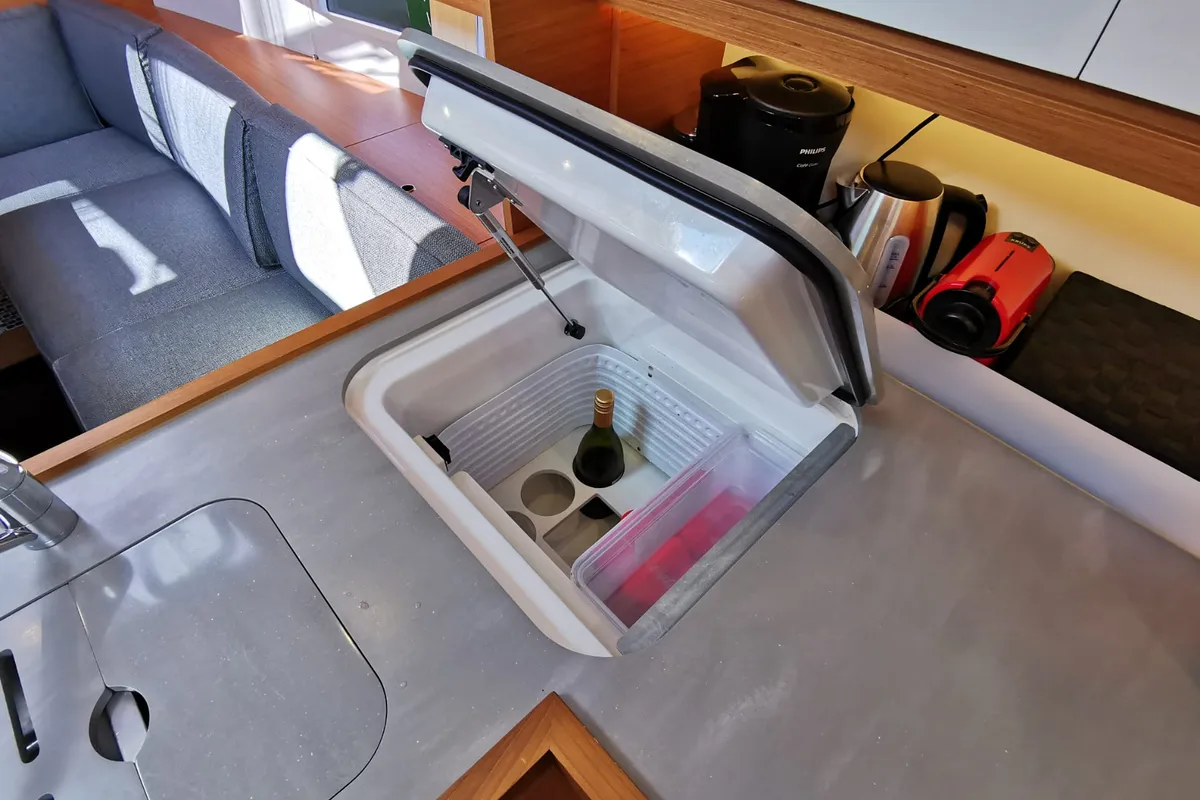 Galley of Antares, a Dufour 390 Grand Large sailboat at Nieuwpoort, Belgium