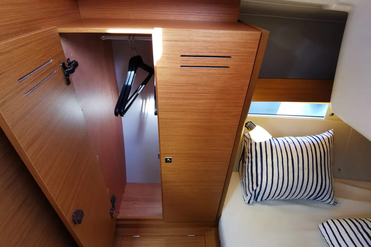 Cabin on Antares, a Dufour 390 Grand Large sailboat at Nieuwpoort, Belgium