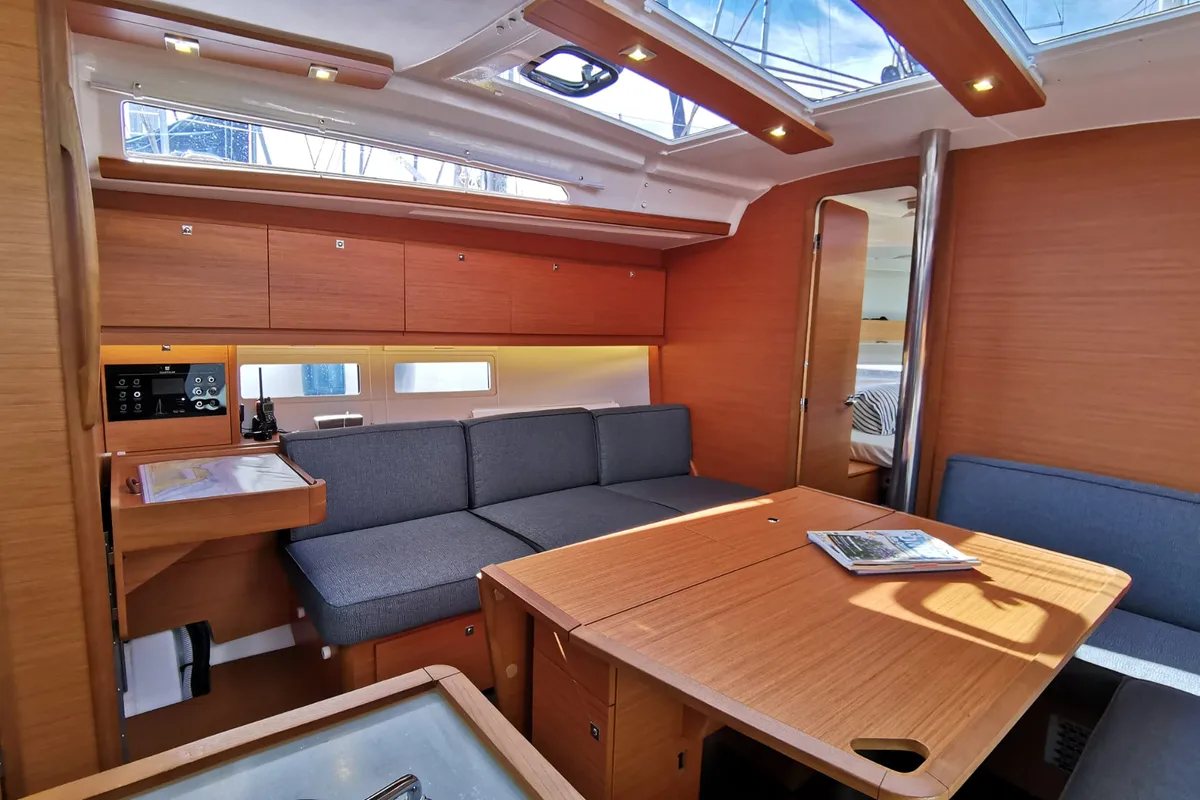 Salon of Antares, a Dufour 390 Grand Large sailboat at Nieuwpoort, Belgium