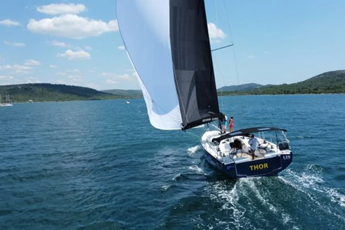 Exterior view of Thor, a Elan E6 sailboat at Split, Croatia