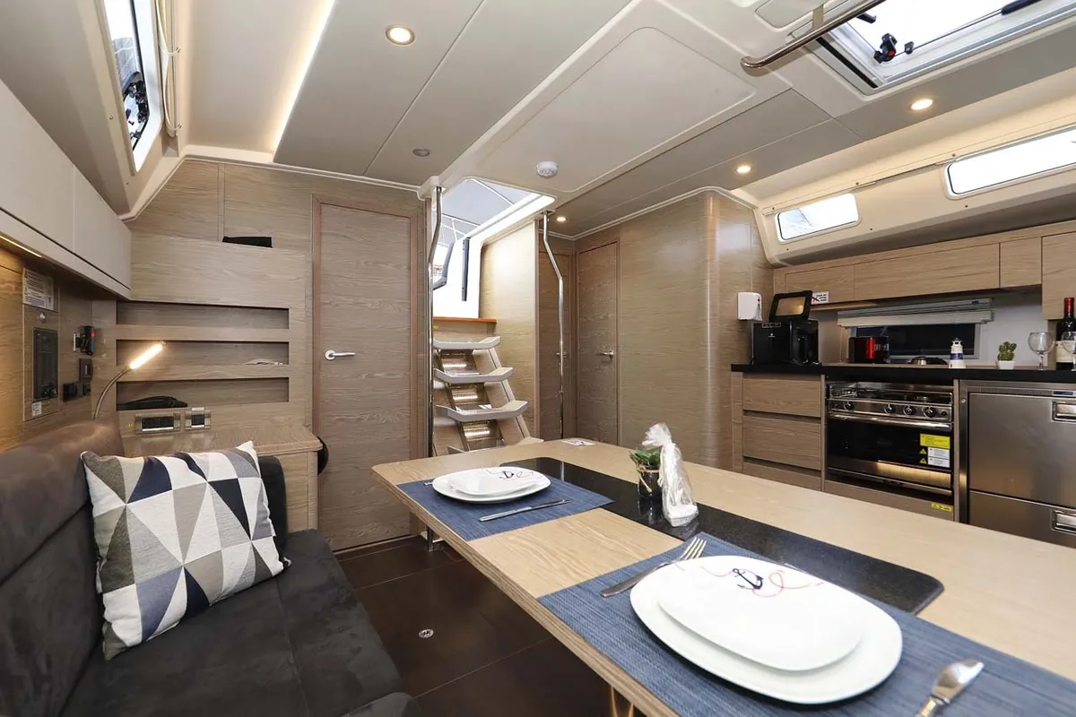 Cabin on Pegasus, a Hanse 508 sailboat at Biograd na Moru, Croatia