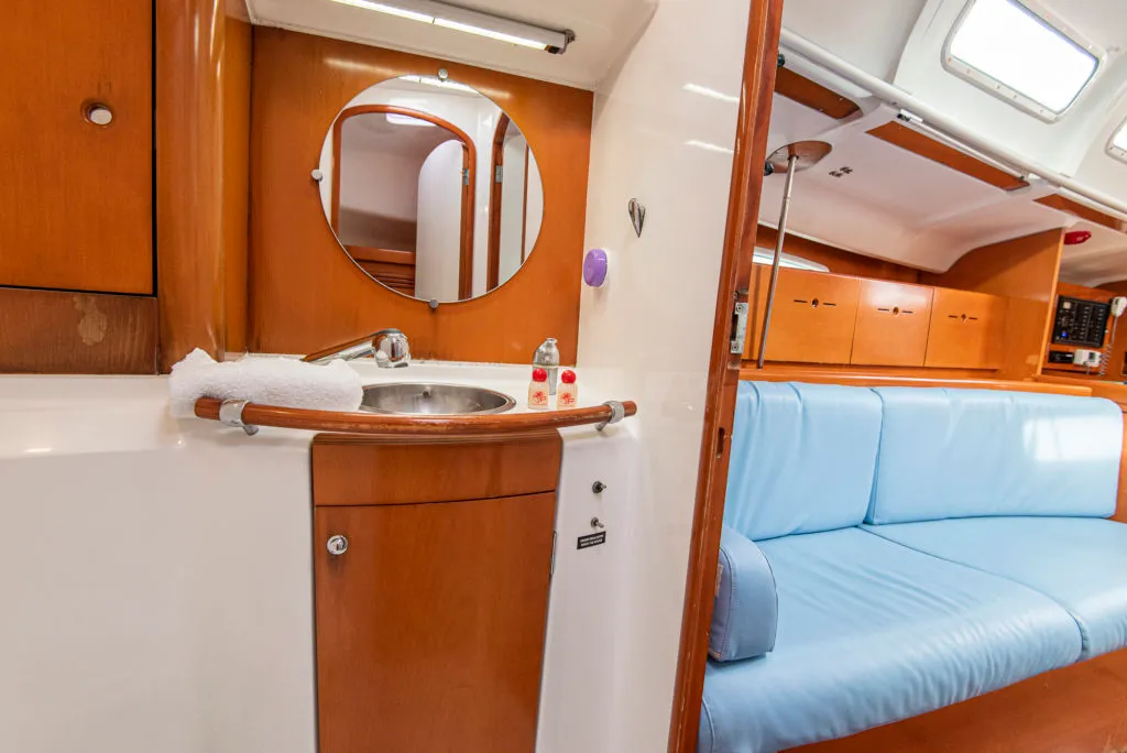 Head on Milena, a Beneteau First 40.7 sailboat at San Vincenzo, Italy