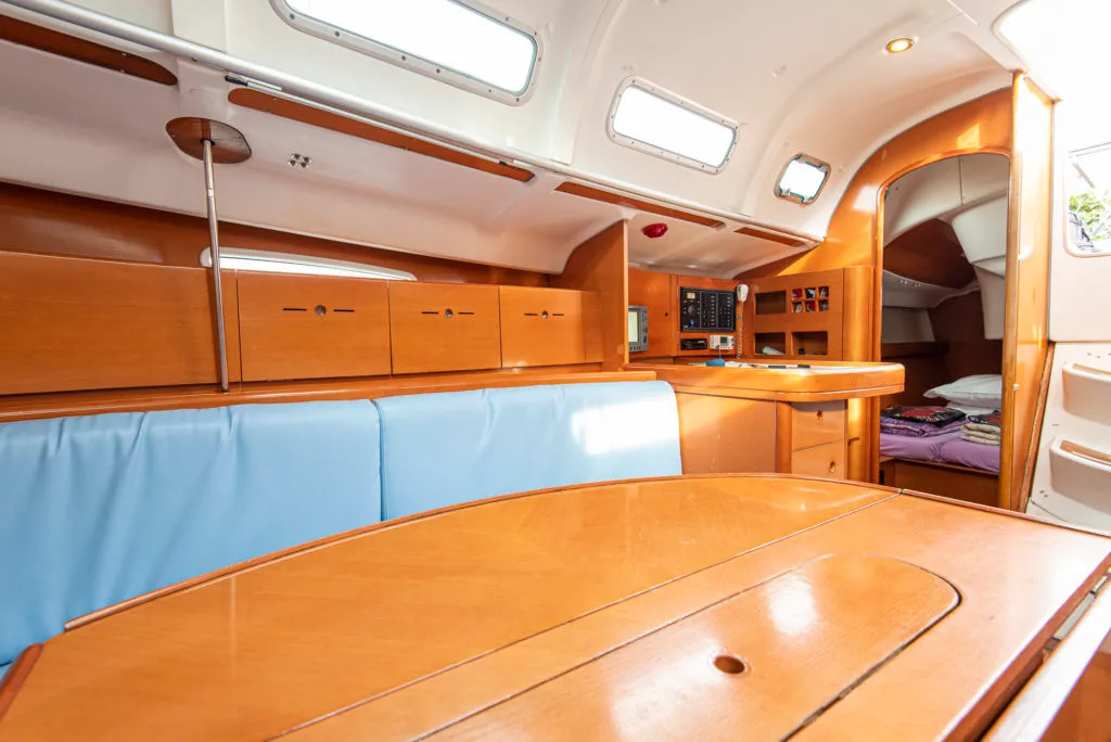 Salon of Milena, a Beneteau First 40.7 sailboat at San Vincenzo, Italy