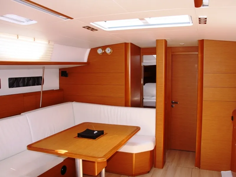 Salon of Sky Selin, a Jeanneau Sun Odyssey 479 sailboat at Marmaris, Turkey