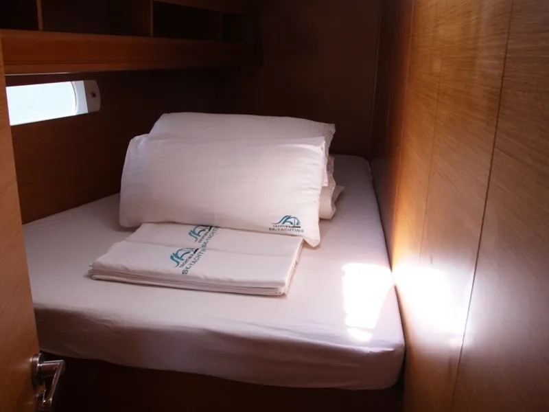 Cabin on Sky Selin, a Jeanneau Sun Odyssey 479 sailboat at Marmaris, Turkey