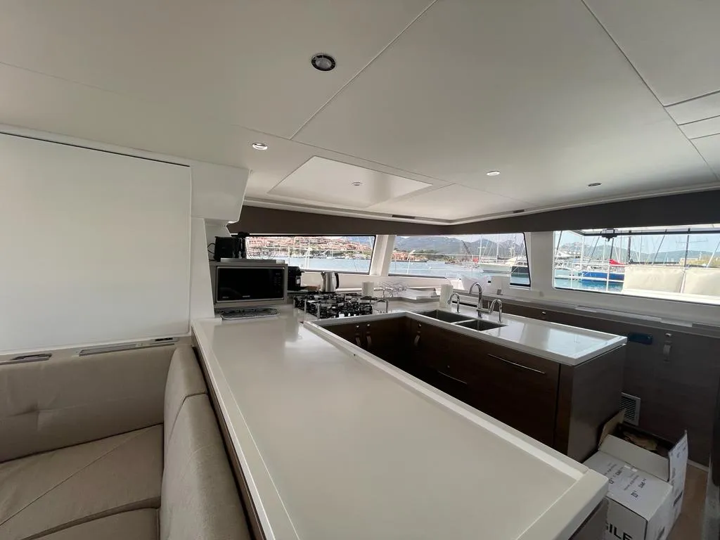 Galley of Spritz "New 2024", a Bali 5.4 catamaran at Figari/Golfo Aranci, Italy
