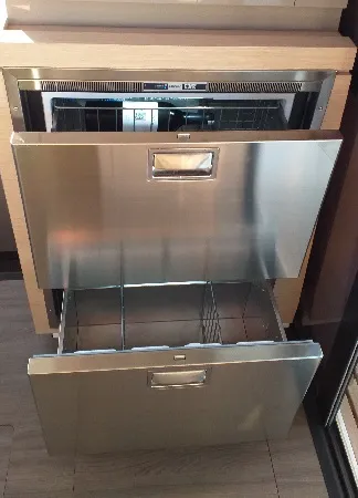 Galley of El Camino, a Fountaine Pajot Lucia 40 catamaran at Fethiye, Turkey