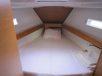 Cabin on Airbender, a Jeanneau Sun Odyssey 449 sailboat at Lavreotiki Municipal Unit, Greece