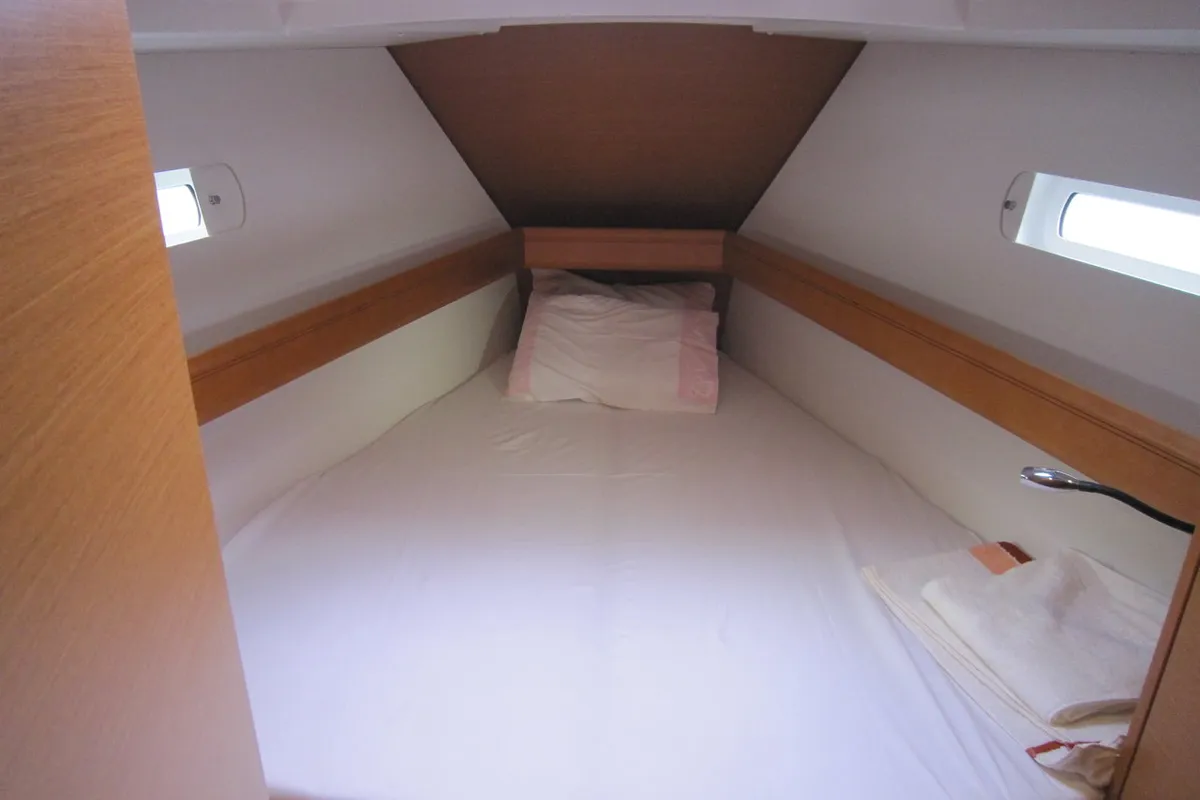 Cabin on Airbender, a Jeanneau Sun Odyssey 449 sailboat at Lavreotiki Municipal Unit, Greece