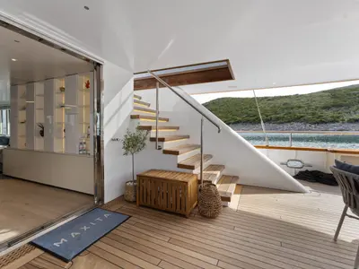 Deck of Maxita, a Gulet Motoryacht motor yacht at Split, Croatia