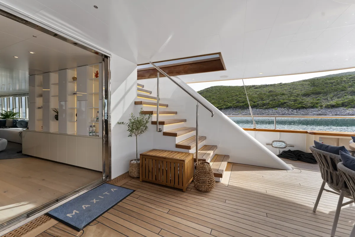 Deck of Maxita, a Gulet Motoryacht motor yacht at Split, Croatia