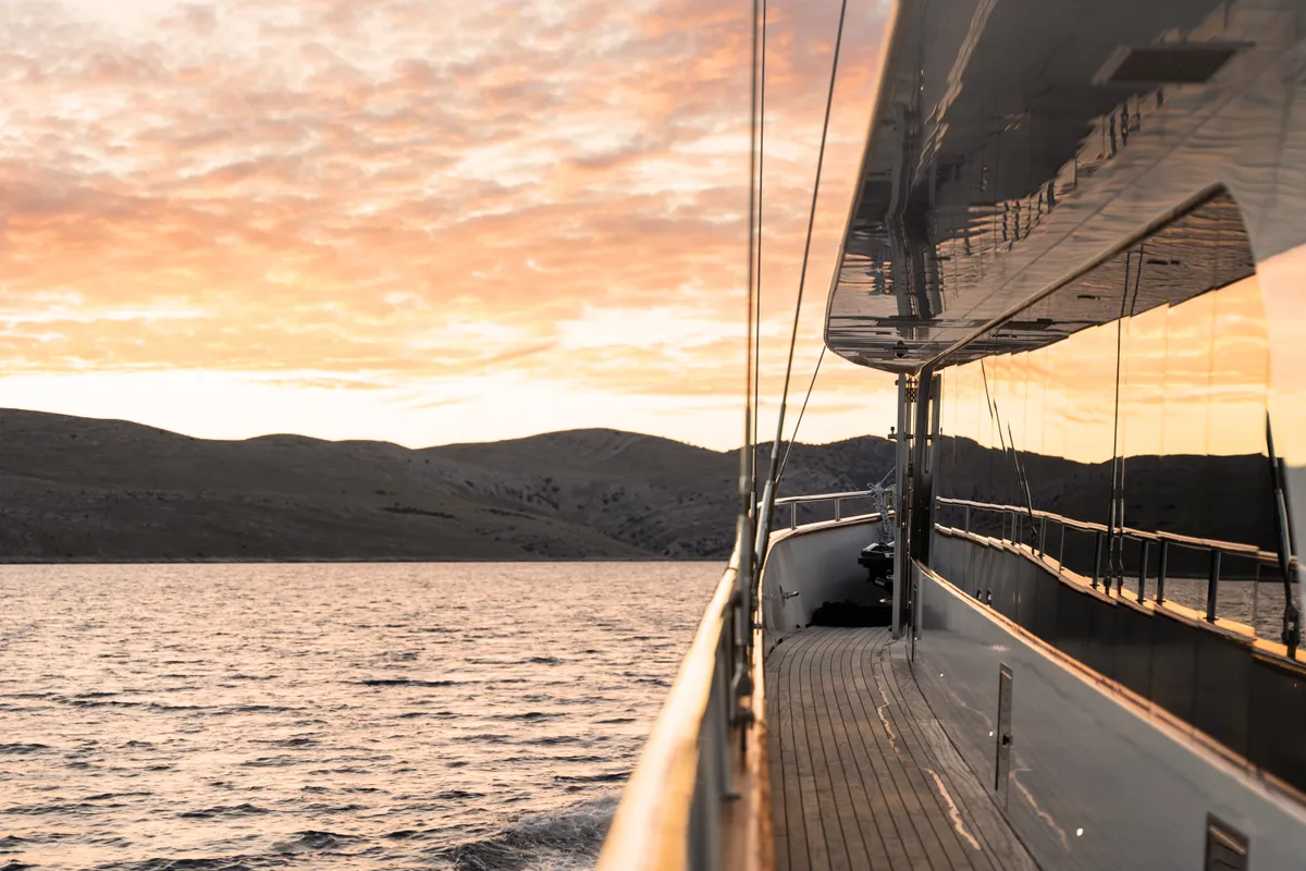 Deck of Maxita, a Gulet Motoryacht motor yacht at Split, Croatia