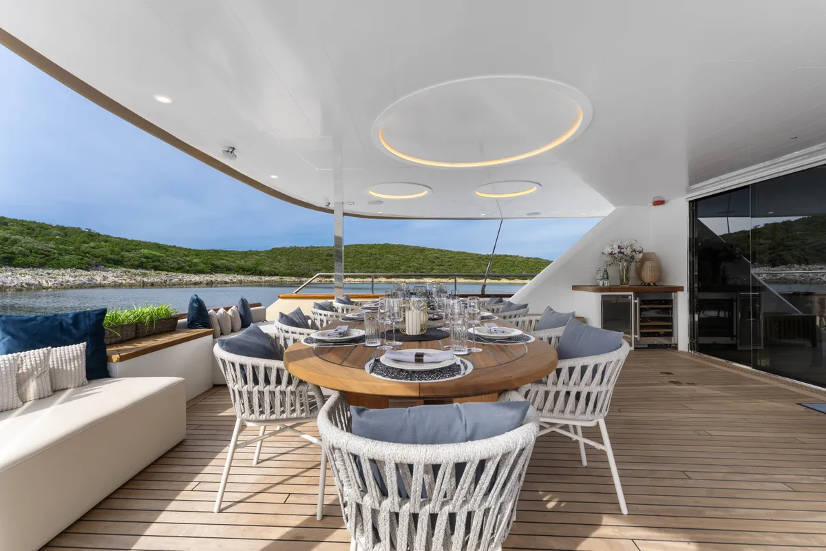 Deck of Maxita, a Gulet Motoryacht motor yacht at Split, Croatia