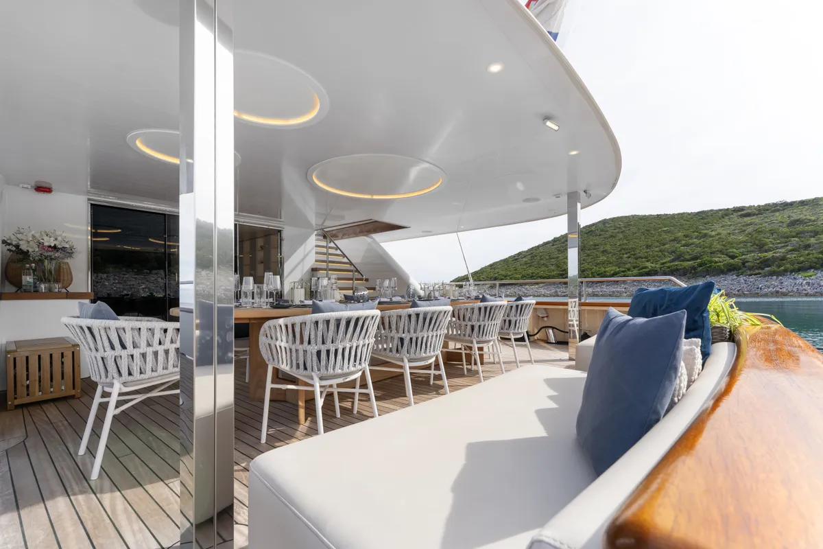 Deck of Maxita, a Gulet Motoryacht motor yacht at Split, Croatia