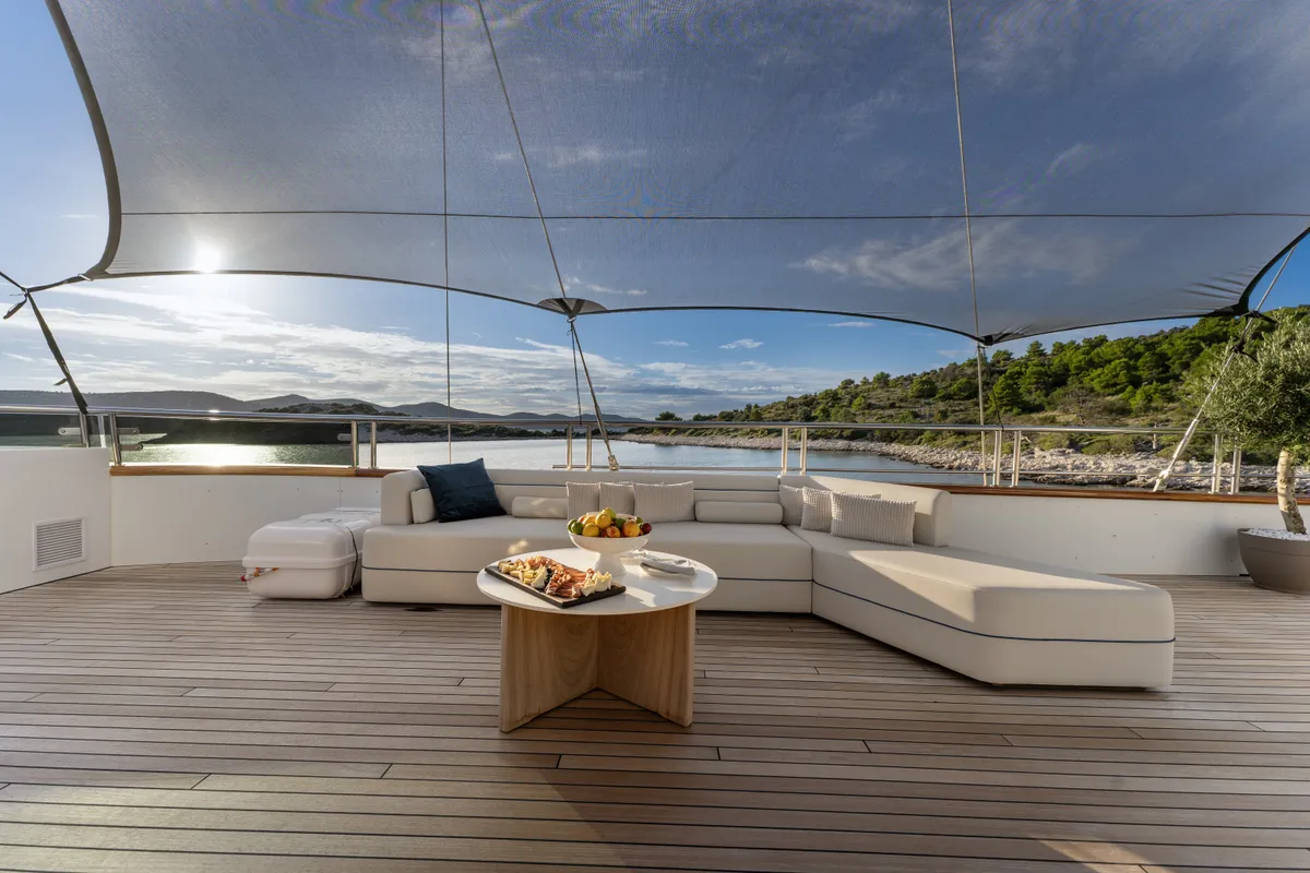 Deck of Maxita, a Gulet Motoryacht motor yacht at Split, Croatia