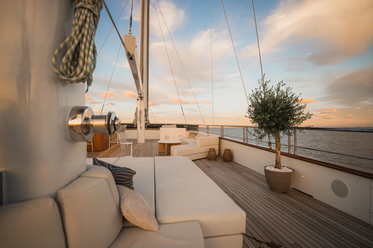 Deck of Maxita, a Gulet Motoryacht motor yacht at Split, Croatia